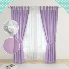 GENERICO - Juego de Cortinas Lisas Color Violeta