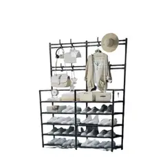 AMERICAN GENERICS - Perchero Zapatero Doble de 5 Niveles – Multifuncional y Resistente