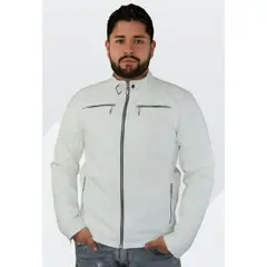 ABC JACKETS - Chaqueta para hombre cuero sintético urbana