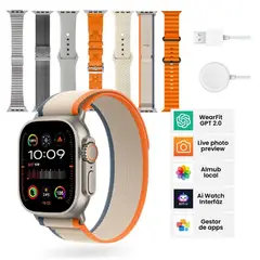 MOBULA - Smartwatch H9 Ultra Plus 49mm + 7 Correas - Nfc, Amoled, Bluetooth 5.0