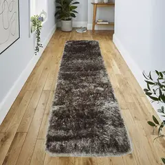MITAPETE COM - Tapete Alfombra Camino Peludo 50 X 180cms Cafe Oscuro Brillante