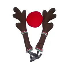 GENERICO - Kit de navidad para vehiculo Reno Cuernos Cachitos Nariz - navidad