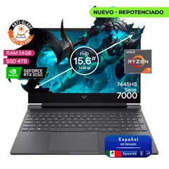 HP - Portátil Gamer Victus AMD Ryzen 7 RAM 24GB SSD 4TB RTX 3050 6GB 144Hz