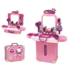 GENERICO - Tocador Infantil Con Maletín Rodante – Juego De Peluquería 3 En 1 Para Pequeños Estilistas