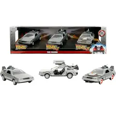 JADA TOYS - Carros Delorean Volver Al Futuro Set X 3 Jada Colección