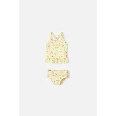 LITTLEMIC - Vestido de baño manga sisa para niña 2T a 5T