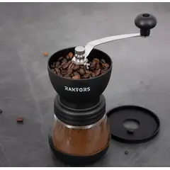 RAKTORS - Molino De Café Manual Moledor Cafe En Vidrio 120 gramos