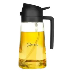 RAKTORS - Botella De Vidrio Dispensador De Aceite 2 En 1 De 16oz