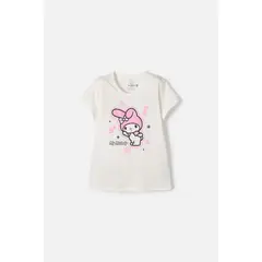 SANRIO - Camiseta My Melody manga corta marfil para niña