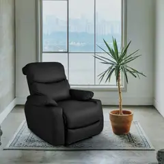 ELITE LIVING - SILLA RECLINABLE ESTATICA VELARA  SINTETICO NEGRO