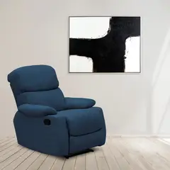 ELITE LIVING - SILLA RECLINABLE ESTATICA VELARA  MICROFIBRA AZUL
