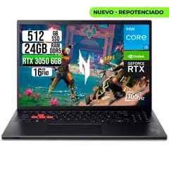 ACER - PORTATIL NITRO LITE INTEL I5-13420H RTX 3050 6GB SSD 512GB RAM 24GB 16" FHD 165Hz