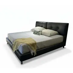 22 GRADOS DECORACION - Cama Texas King Size Cuero Negro