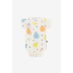 NATO - Body manga corta para bebé color blanco con estampado en caritas marca de colección La magia de ser