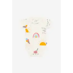 NATO - Body manga corta para bebé color blanco con estampado en frases y helados marca de colección La magia de ser