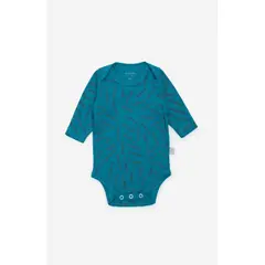 NATO - Body manga larga para bebé color aguamarina con estampado en loros marca de la colección Ambiental
