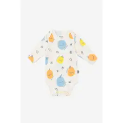 NATO - Body manga larga para bebé color blanco con estampado en caritas marca de colección La magia de ser