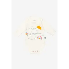 NATO - Body manga larga para bebé color blanco con estampado en helados y frases marca de colección La magia de ser