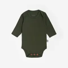 NATO - Body manga larga para bebé color oliva de la colección unicolor marca