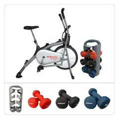 ATHLETIC - Combo Power Fit Pedalea y Fortalece Bicicleta Spining 100BA + Kit de mancuernas 9Kg