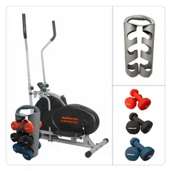 ATHLETIC - Kit Fitness Pedalea y Fortalece Eliptica 5E + Kit de mancuernas 9Kg ATHDS29