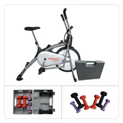 ATHLETIC - Kit Fitness Pedalea y Fortalece Bicicleta Spining 100BA + Kit de mancuernas 6Kg ATHDS25