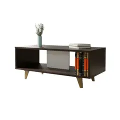 GENERICO - Mesa De Centro Mesa Para Sala Minimalista WengueBlanco