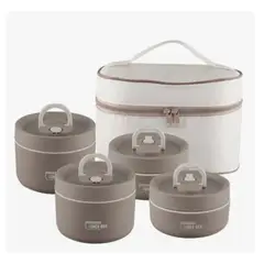 GENERICO - Lonchera Recipientes Portatil Porta Comida Termica De 4 Piezas Con Estuche