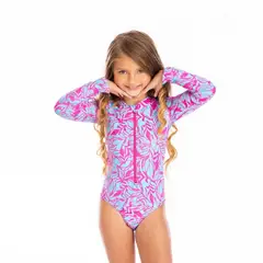 1AMIGO - Trajes de baño Enterizos con Cierre Delantero Para Niñas