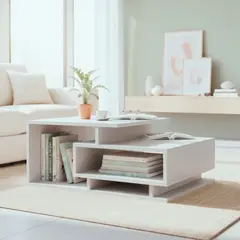 GENERICO - Mesa De Centro Auxiliar Para Sala Mesa De Noche Blanca