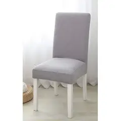 CHINA GLAZE - Funda protector para sillas comedor x4 Gris Claro Textura