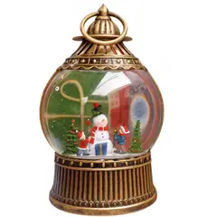 GENERICO - Esfera Bola Navideña Decorativa con Muñecos de Nieve y Luz Con Efecto Nieve, Adorno Elegante 20