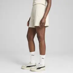 PUMA - Pantaloneta Deportiva Original Ess Elevated Beige Mujer