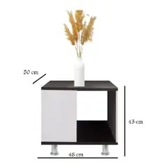 GENERICO - Mesa De Centro Cuadrada Mesa Para Sala Minimalista WengueBlanco