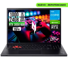 ACER - PORTATIL NITRO LITE INTEL I5-13420H RTX 3050 6GB SSD 1TB RAM 24GB 16" FHD 165Hz