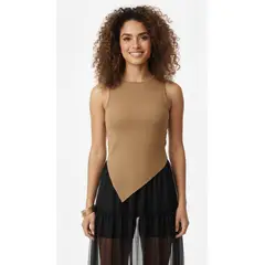 BELIFE - Camiseta manga sisa café para mujer