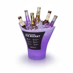 GENERICO - Hielera Cubeta 7l Para Cerveza Con Luz Led + Bluetooth 5w Bluetooth