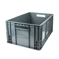 ENERGY PLUS - Canastilla Plástica Tapada 60x40x25cm Apilable Industrial