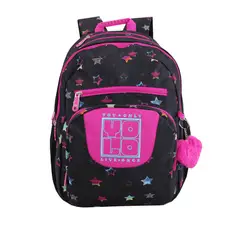 YOLO - Morral Escolar para Mujer Color Negro Rosa