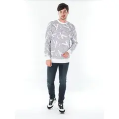 CALVIN KLEIN - Saco blanco con estampado de monograma