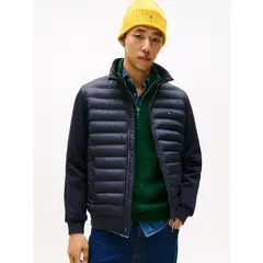 TOMMY HILFIGER - Chaqueta azul de punto acolchada con cremallera