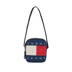 TOMMY HILFIGER - Bolso azul reporter denim con logo