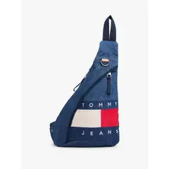 TOMMY HILFIGER - Bolso azul cruzado denim con logo