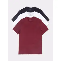 TOMMY HILFIGER - Pack multicolor de 3 camisetas de cuello redondo con logo