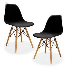 GENERICO - Set De 2 Sillas De Comedor Estilo Moderno Minimalista Color Negro