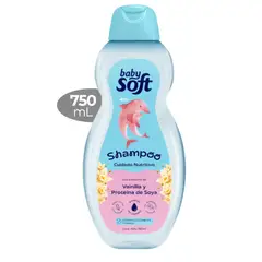 BABY SOFT - Shampoo cuidado nutritivo vainilla y proteína de soya Frasco X 750 Ml