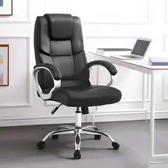 GENERICO - Silla De Oficina Ergonómica Giratoria Reclinable Color Negro