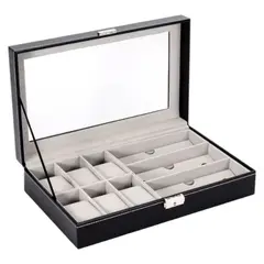 GENERICO - Estuche Caja Organizadora Relojes Y Gafas Lujo Exhibición