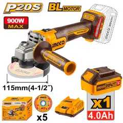 INGCO - Pulidora Inalámbrica 20V 4-12 UCAGLI261521 + Batería y Cargador