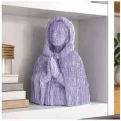 TIZZY DISEÑO - Virgen Decorativa Morada En Cartón